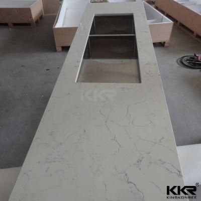 Polished Quartz Stone Top Kitchen Countertop