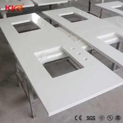 Prefab White Quartz Stone Bathroom Vanity Top