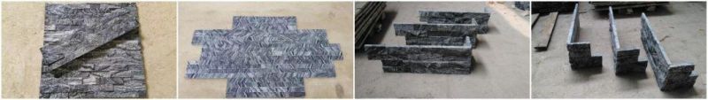 Zebrano Black Splitface Marble Stacked Stone Ledger Panel