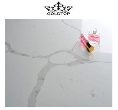 Weather Flow Silk Road Calacatta Artificial Quartz for White Countertop Slate Kitchen