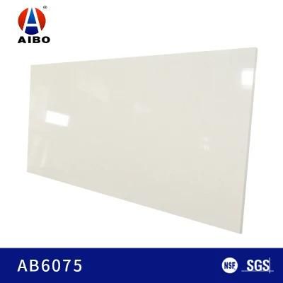 High Hardness Beige Carrara Engineered Stone Slabs with 3200*1800 Size
