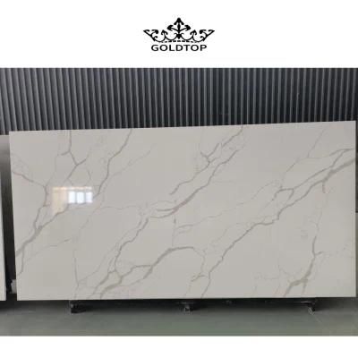 Artificial Stone Cut to Size Calacatta White Quartz Stone Slab Wall Tiles/Countertop/Vanity/Cabinet/Floor