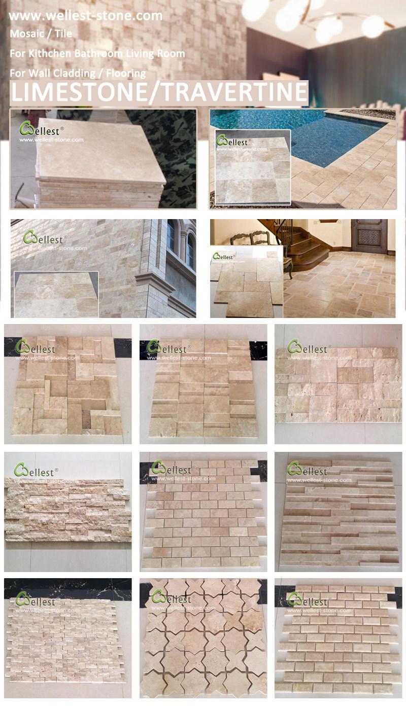 Mixed Color French Pattern Travertine Paver for Indoor and Outdoor