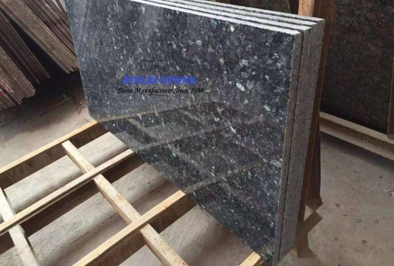 Polished Blue Pearl Granite Stone Half Slabs for Kitchen Tops and Countertops Design
