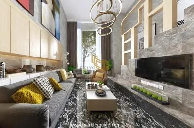 Natural Polished Black/Brown Marble Stone Tiles for Flooring/Wall/Table