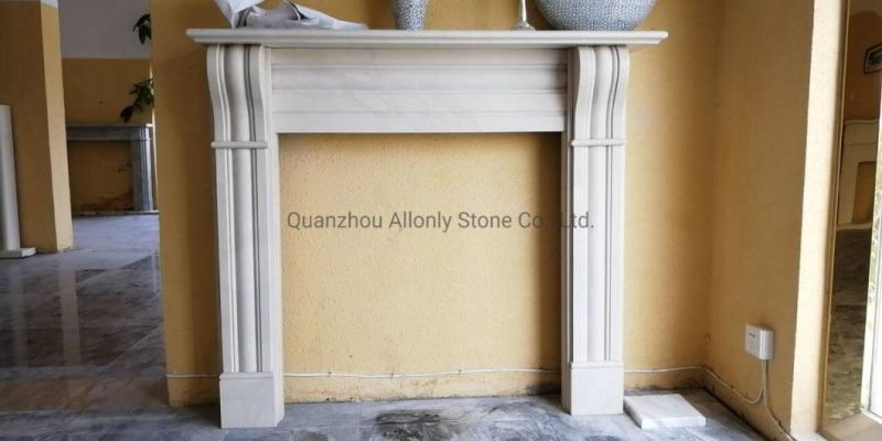 Classic Stule Cast Stone Marble Fireplace Mantel for Living Room
