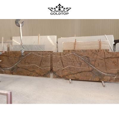 10-30mm Thickness Cheap Price Polished Floor Wall Forest Brown Marble