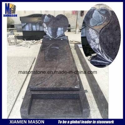 Mason Heart Monument in Mass Blue with Carving in Relief