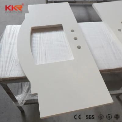 Prefab Polished Solid Surface Marble Bathroom Countertop Sinks Vanity Top