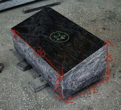 China Absolute Shanxi Black Granite Pillow Style Sloped Monuments