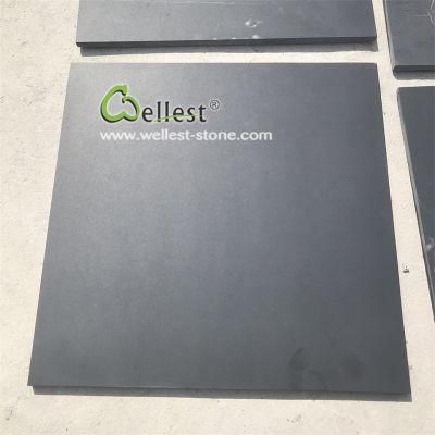 Honed Black Slate Tile for Flooring Paver and Wall