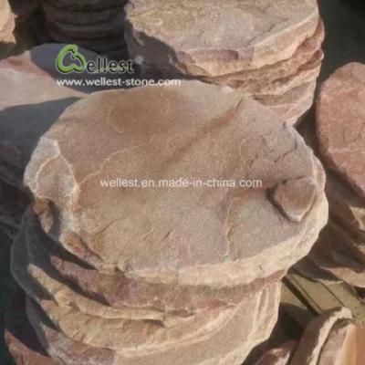 Sandstone Garden Landscaping Stepping Stone, Round Stone Steppers