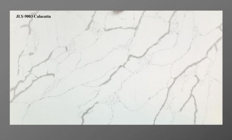 China Artificial Stone Black/Gray/Red Slabs Calacatta Staturio White Quartz for Hospitality Residential Vanity Tops Kitchen Countertop