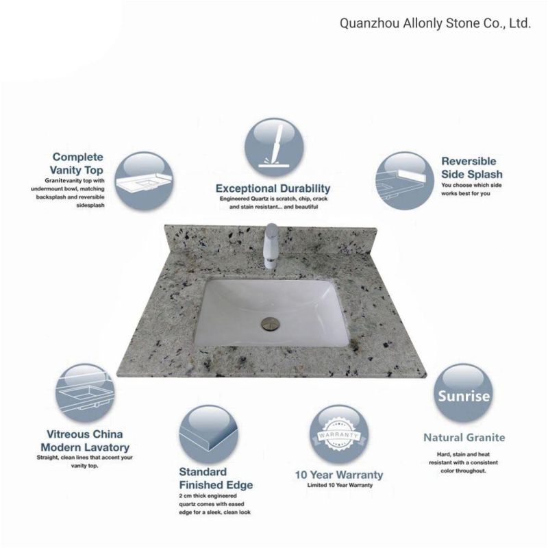 Colonial White 48 Inch Granite Bathroom Vanity with Undermount Sink