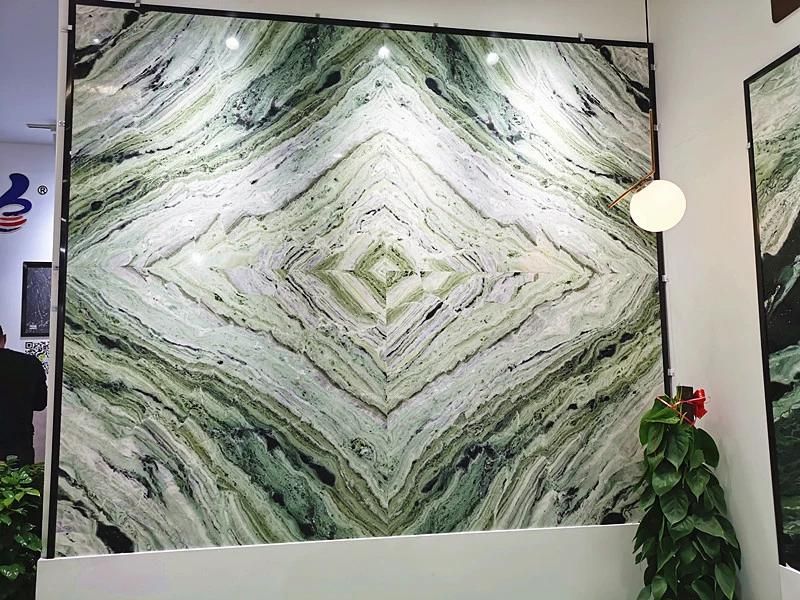 Popular Natural Green Marble/Jade Cloud Slab and Tile for Hotel Wall Floor Decorate
