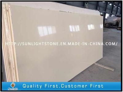 Engineered Beige Artificial Quartz Stone for Countertop Worktops