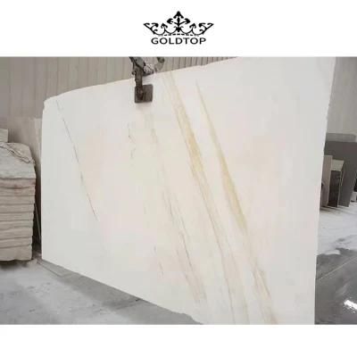 Golden Ariston, Aristide Gold Vein Marble, Chinese White Calacatta Gold Marble Slab Exterior/Interior Wall and Floor Applications