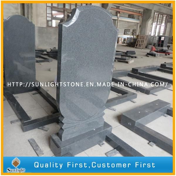 G654 Padang Dark Granite Cross/Heart Memorial Tombstone Monuments
