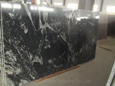 China Cosmic Black Granite Solid/Stone/Surface Interior Wall/Cladding Kitchen/Bathroom Worktop/Countertop/Vanity Top