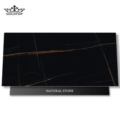 Chinese Commercial Project Polished/Honed Surface Natural Stone Floor Tiles St Laurent Black Marble for Hotel