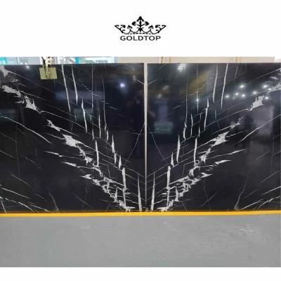 Best Quality Nero Margiua Marble Slabs White Veins Black Marble Slab for Bathroom Sink Countertop