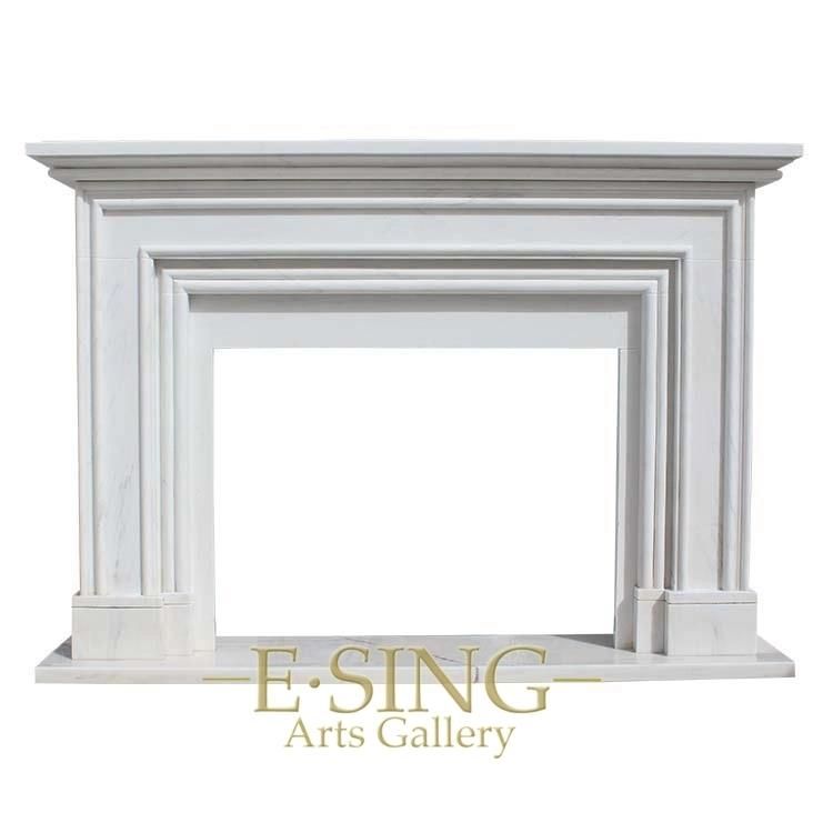 High Quality Natural White Marble Fireplace Surround Fireplace Mantel Greek
