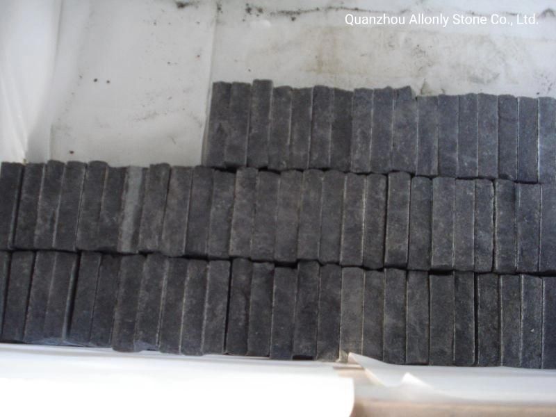 Natural Split Black Basalt Cobblestone Granite Paving Stone Driveway