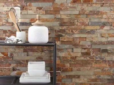 Colorful Yellow Slate Exterior Stone Effect Wall Cladding