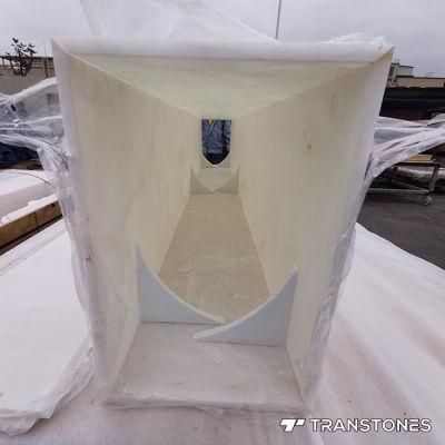 Illuminated White Alabaster Stone Marble Wall Panel Acrylic for Interior Columns Decor
