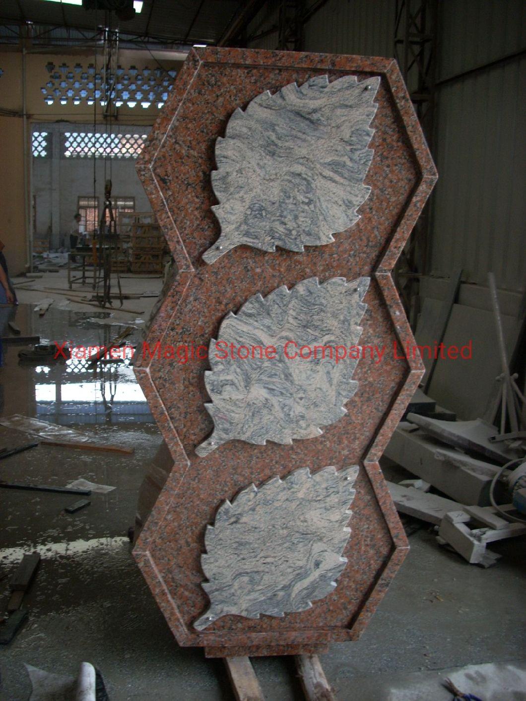 Western Style China Red Granite Columbarium for Monument Tombstone Gravestone