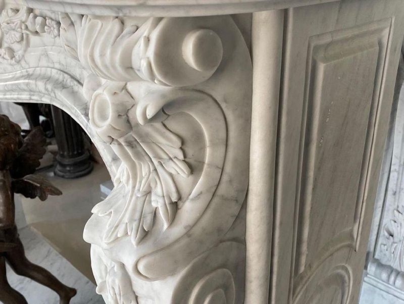 Modern Indoor Decorative Luxury Natural Stone Fireplace Surround Marble Fireplace