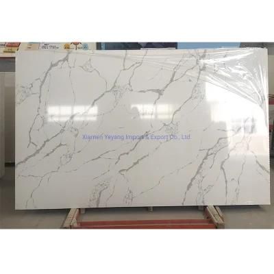 Quality Artifical Stone Quartz Calacatta White for Kitchen/Bathroom/Island/Dining Table Wholesale