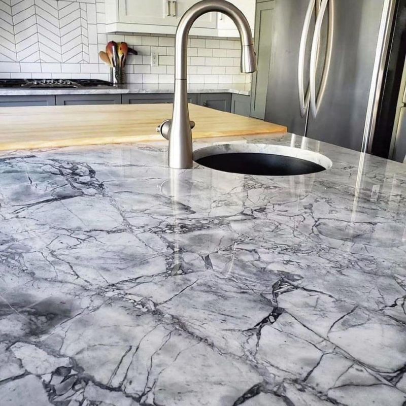 Chinese Natural Polished Grey Marble for Kitchen Countertops