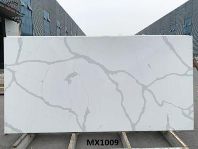 Mx1009 Artificial Calacatta Quartz Stone Slab Used for Decoration with Beautiful Veins