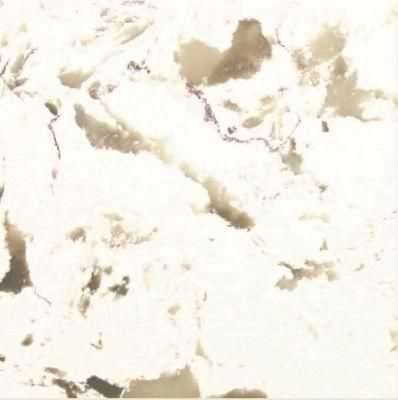 Artificial Calacatta Quartz with Black Veins Slab for Kitchen Countertop