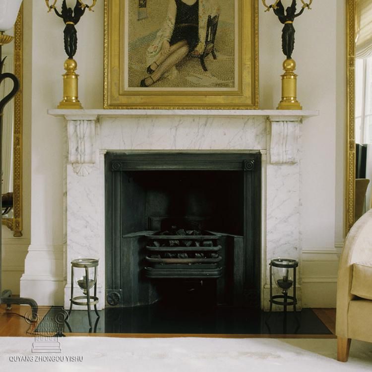 Limestone Marble Fireplace Hand Carving Indoor Decoration