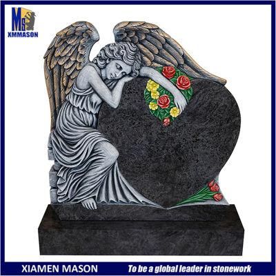 Wholesale Colorized Grief Angel Memorials with Flower Carvings
