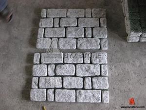 G603 Light Grey Granite Tumbled Cobblestone for Driveway Paving