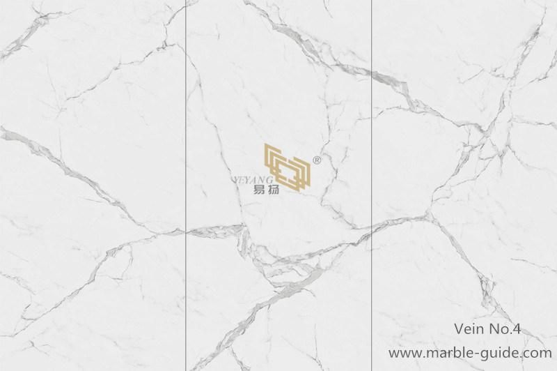 Artificial Stone Carrara Marble Looking White Sintered Stone for Kitchen/Countertops/Bathroom