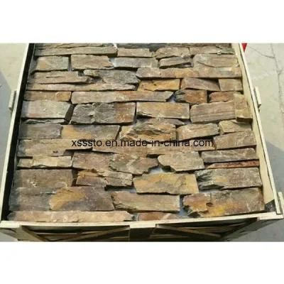 Natural Slate Rusty Irregular Wall Stone for House