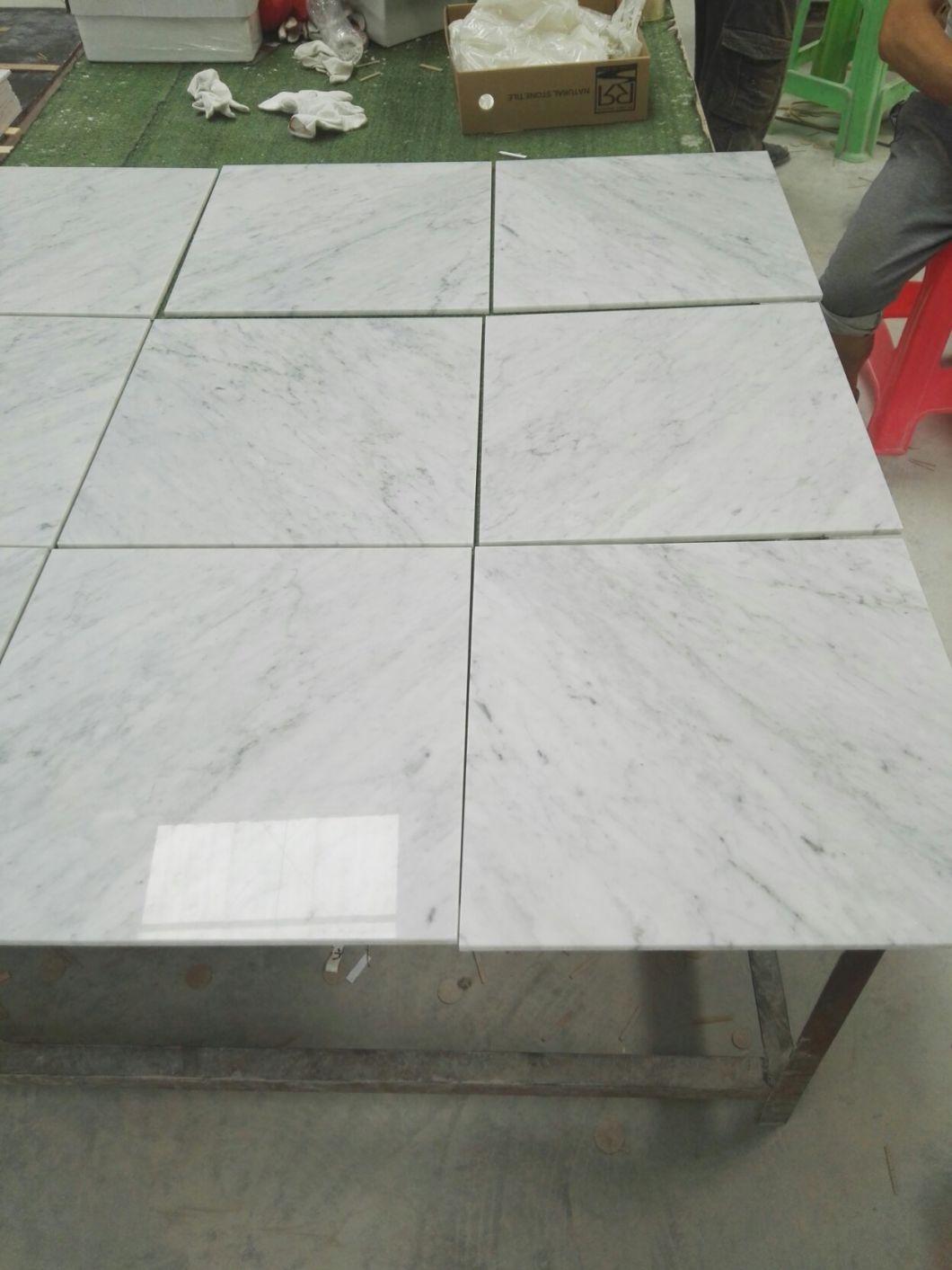 Premium Carrara White Marble Tile Polished Flooring Interior Decoration