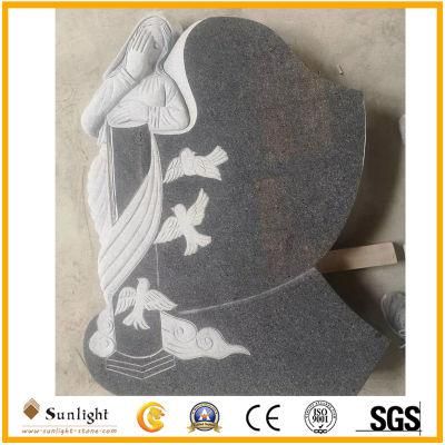 Factory Price G654 Granite European Style/Romanian Tombstone/Gravestone Monuments with Different Designs