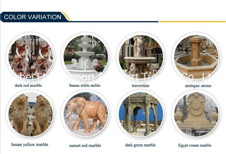 Decorative Travertine Marble Carved Figure Gate Column Statue
