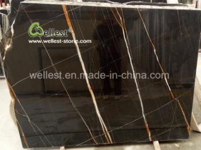 Luxurious Black Marble Slab for Hotel Countertop Kitchen Top Bar Top