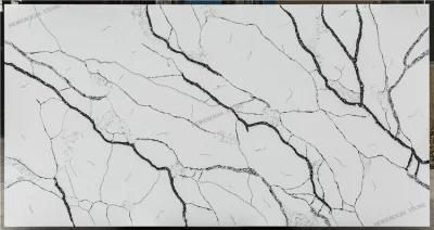 Kitchen Black Vein Artificial Carrara White Engineered Quartz Stone
