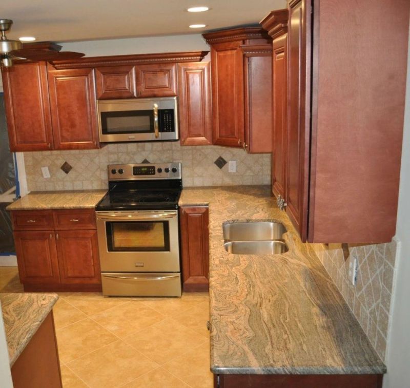 Grey/White/Black/Red/Brown/G603/G684/G654/Granite Kitchen Countertop with Flat Edge Polished