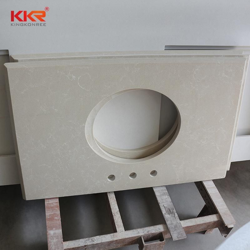 Kkr Customized Square Quartz Stone Vanity Top