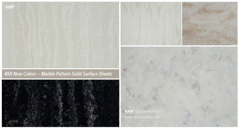 Kkr Solid Surface Sheet Artificial Marble Corian 12mm Slabs