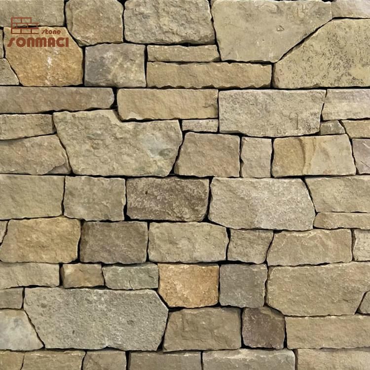 Natural Yellow Squar Shape Free Form Granite Stone Tiles