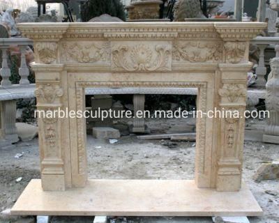 Hot Selling Beautiful Stone Sculpture Marble Fireplace (SYMF-041)